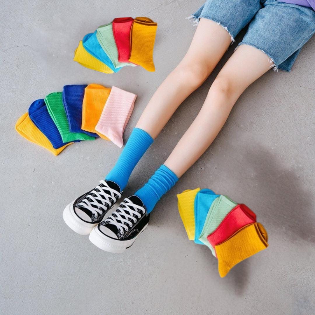 5-Pack/10-Pack Colorful Socks Gym Socks Wholesale Basic Cotton Socks Premium Combed Cotton, Comfortable Durable,Dye Crew Socks