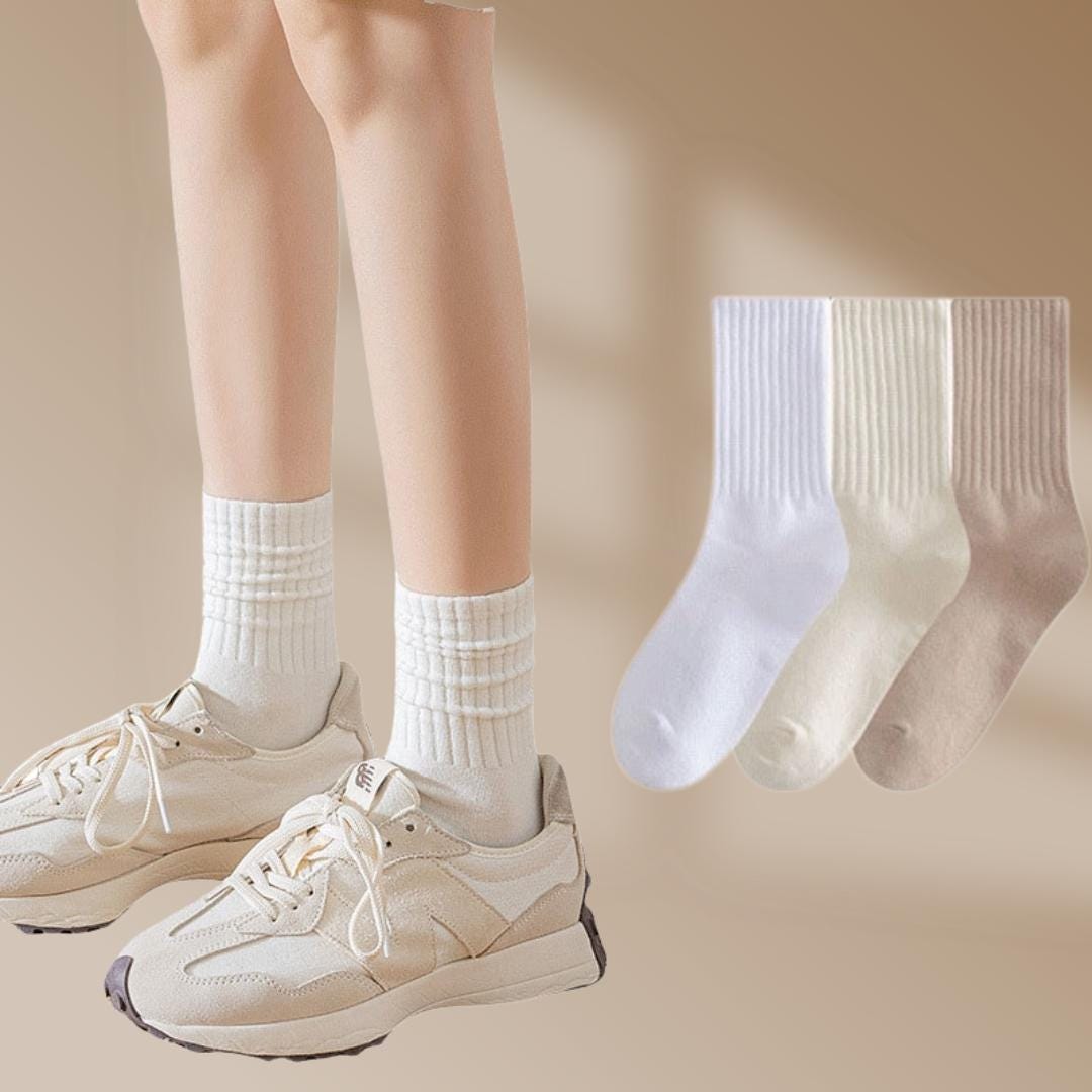 3 pairs crew socks for womens,Casual Athletic Socks Thin Calf Socks For Women, Casual thin Socks and cozy socks 5-9