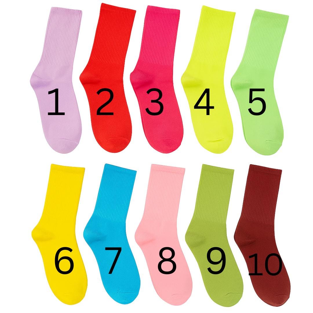 5-Pack/10-Pack Colorful Cotton Crew Socks Womens Socks,Solid Color Crew Socks Colorful Lightweight Cotton Athletic Socks Men Socks Gym Socks