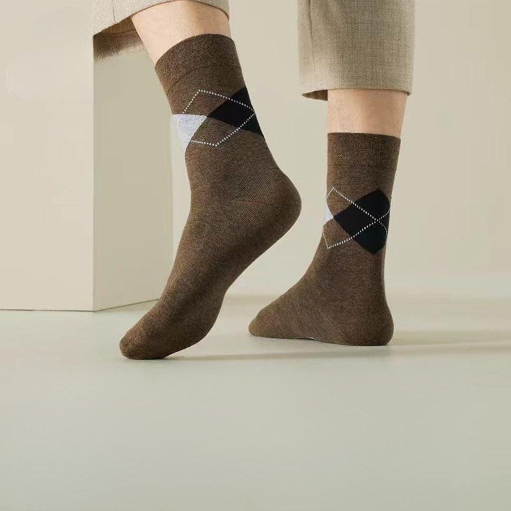 5 Pairs colorful socks, Men's Socks, Cotton Fun Colorful Striped Casual Dress Socks, Funky Designed Fancy, Cotton Socks, Gift, Father Gift