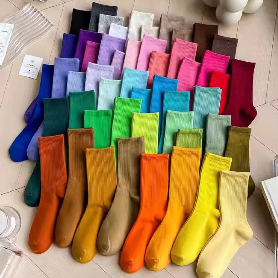 5-Pack/10-Pack Colorful Socks Gym Socks Wholesale Basic Cotton Socks Premium Combed Cotton, Comfortable Durable,Dye Crew Socks