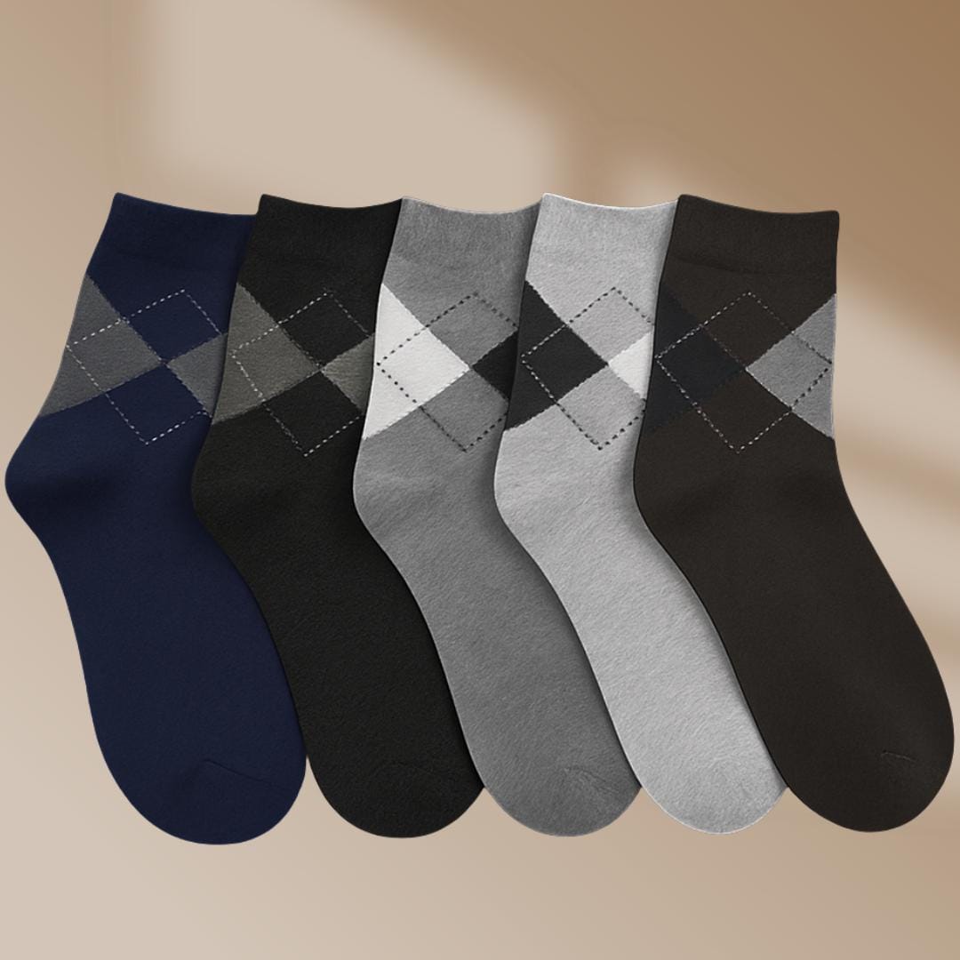 5 Pairs colorful socks, Men's Socks, Cotton Fun Colorful Striped Casual Dress Socks, Funky Designed Fancy, Cotton Socks, Gift, Father Gift