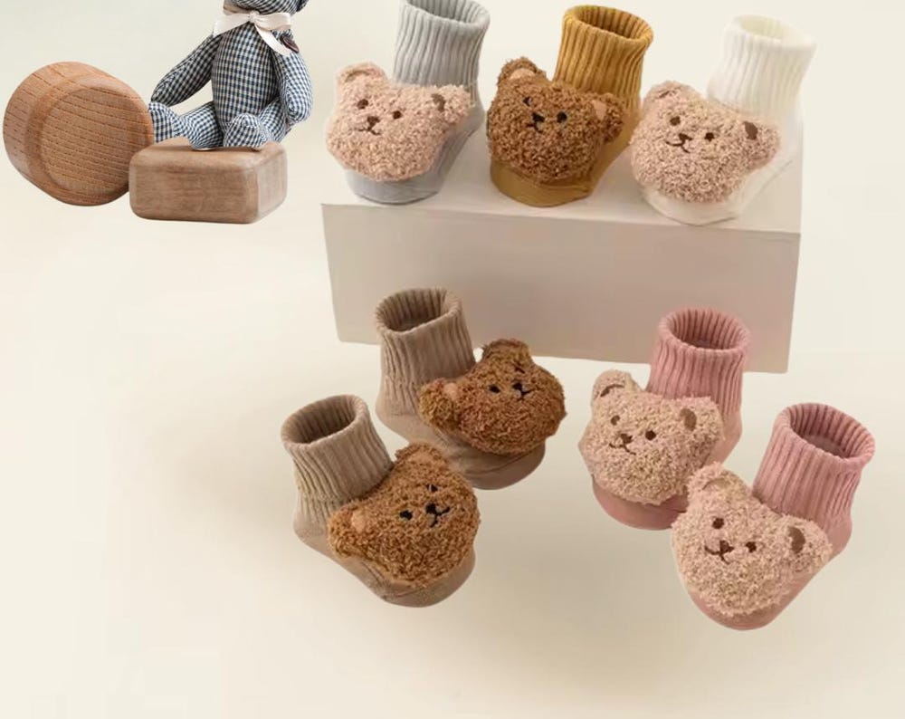 Cute Unisex Baby Socks - Cartoon Bear