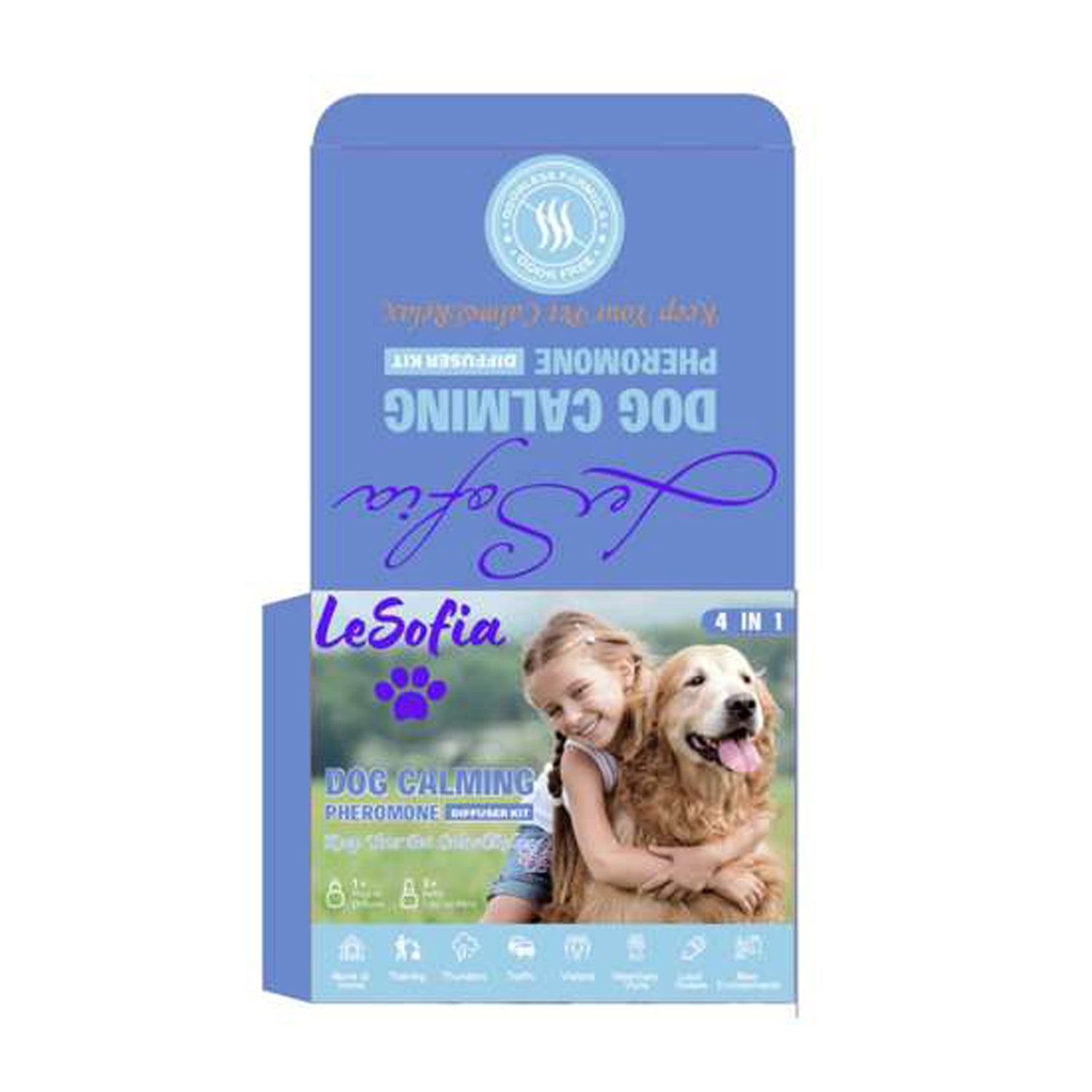 LeSofia Dog Calming Diffuser Kit – 4-in-1 Pheromone Solution for Stress & Anxiety Relief